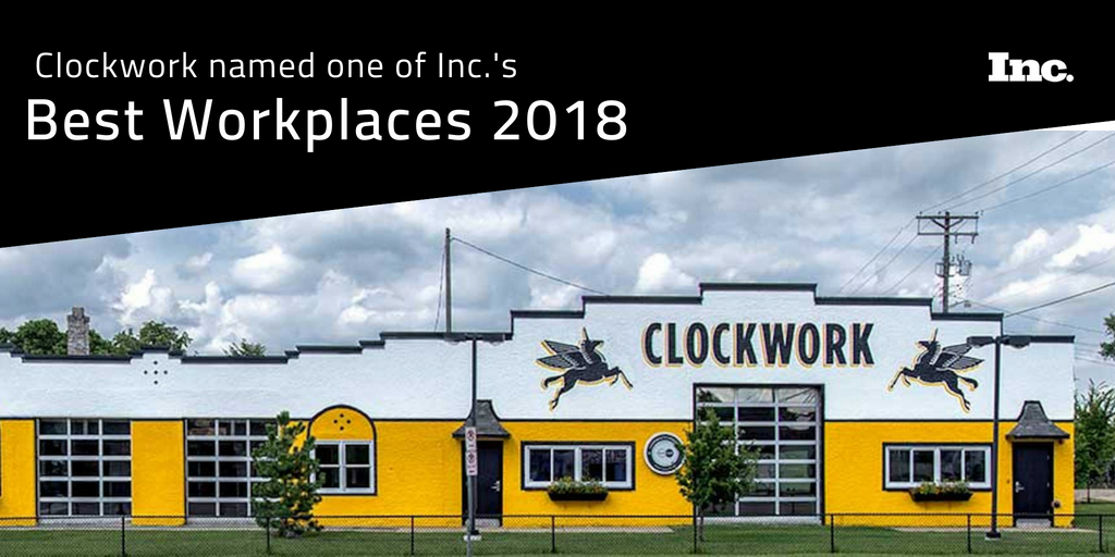 Clockwork wins Inc. Magazine’s Best Workplaces award